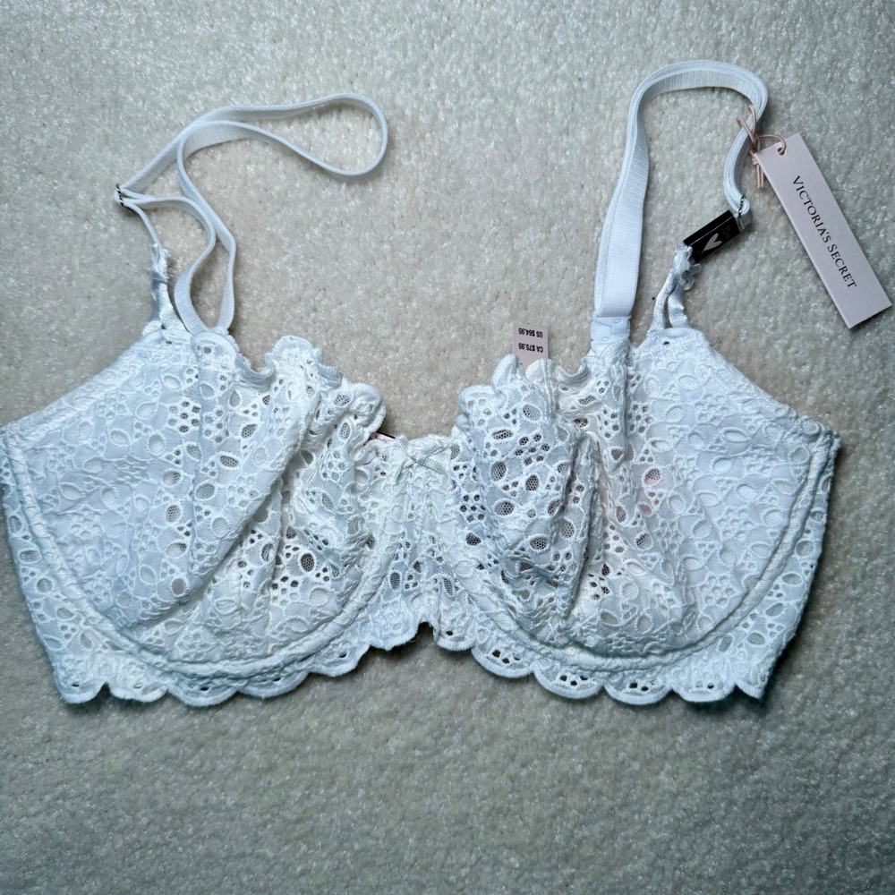 Victoria's‎ Secret Dream Angels Wicked Unlined Eyelet Bra coconut white NWT 32DD